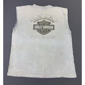 Rare Vintage Y2K Harley Davidson Nags Head North Carolina Pocket Shirt Sun Fade